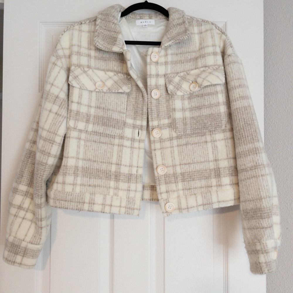 Cropped Shacket with silk like lining